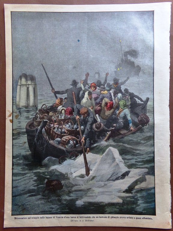 La Domenica del Corriere 18 Gennaio 1914 Alluvione Scicli Neve …