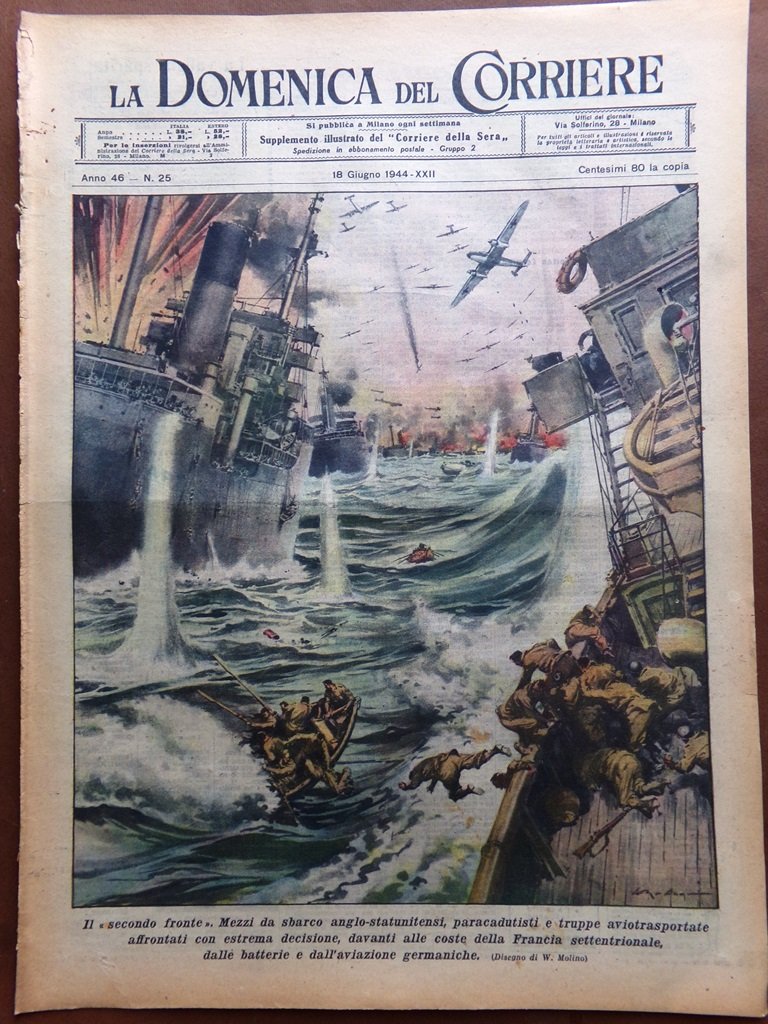 La Domenica del Corriere 18 Giugno 1944 WW2 Marina Rapisardi …