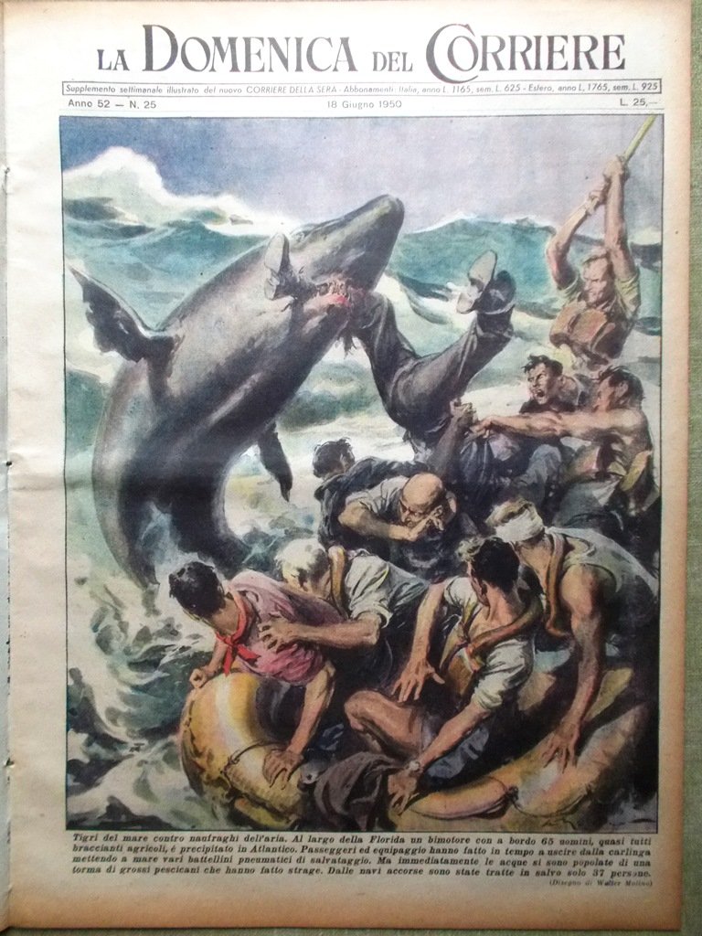 La Domenica del Corriere 18 Giugno 1950 Pinza Spalla Armi …