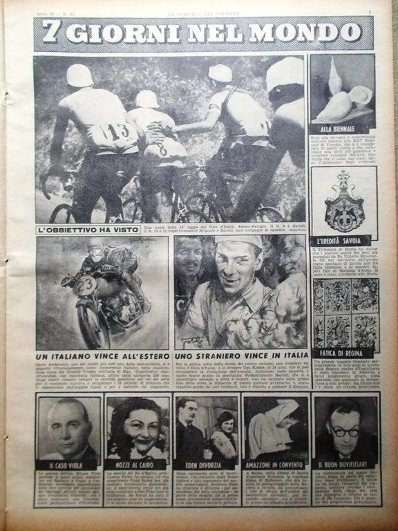 La Domenica del Corriere 18 Giugno 1950 Pinza Spalla Armi …