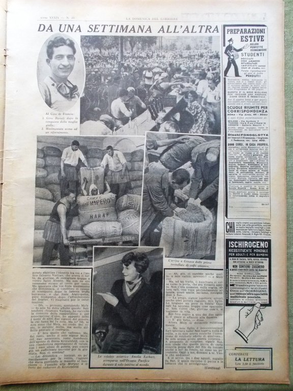 La Domenica del Corriere 18 Luglio 1937 Amelia Earhart Bartali … | Immagine Gallery 3
