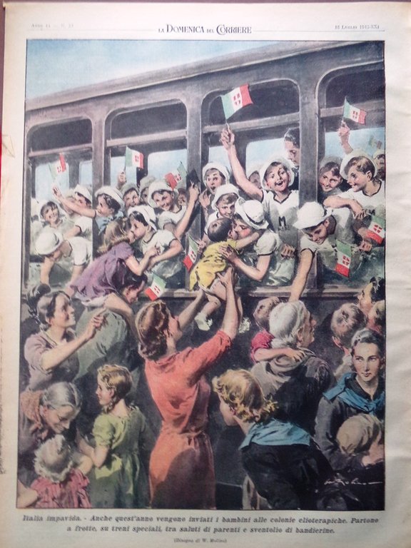 La Domenica del Corriere 18 Luglio 1943 WW2 Lavoro Sicilia …