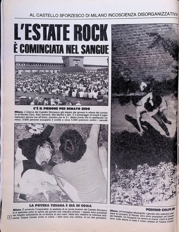 La Domenica del Corriere 18 Luglio 1981 Tragedia concerto Zero …