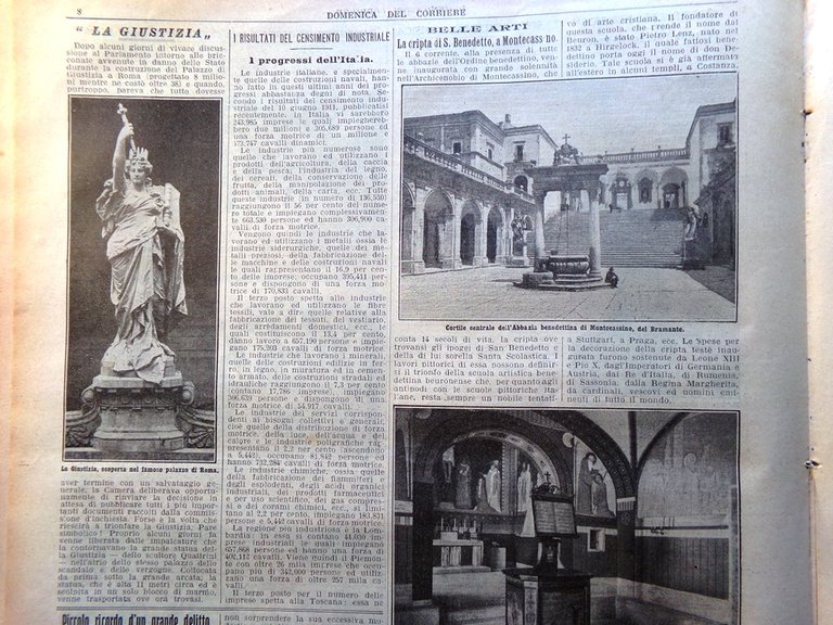La Domenica del Corriere 18 Maggio 1913 Montenegro Montecassino Tubercolosi …