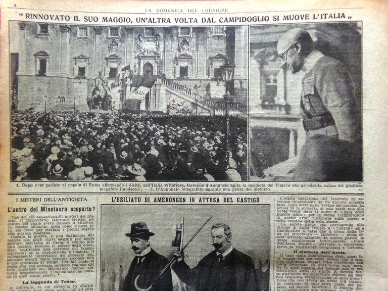 La Domenica del Corriere 18 Maggio 1919 Versailles Riva D'Annunzio …