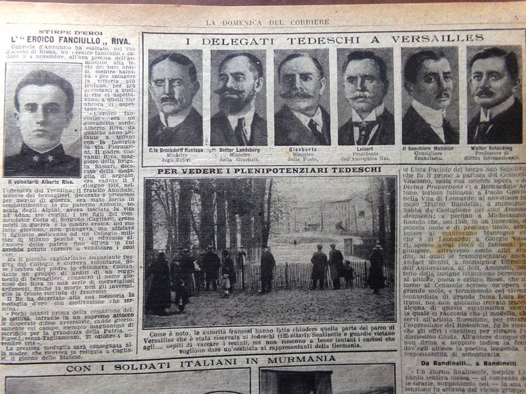 La Domenica del Corriere 18 Maggio 1919 Versailles Riva D'Annunzio …