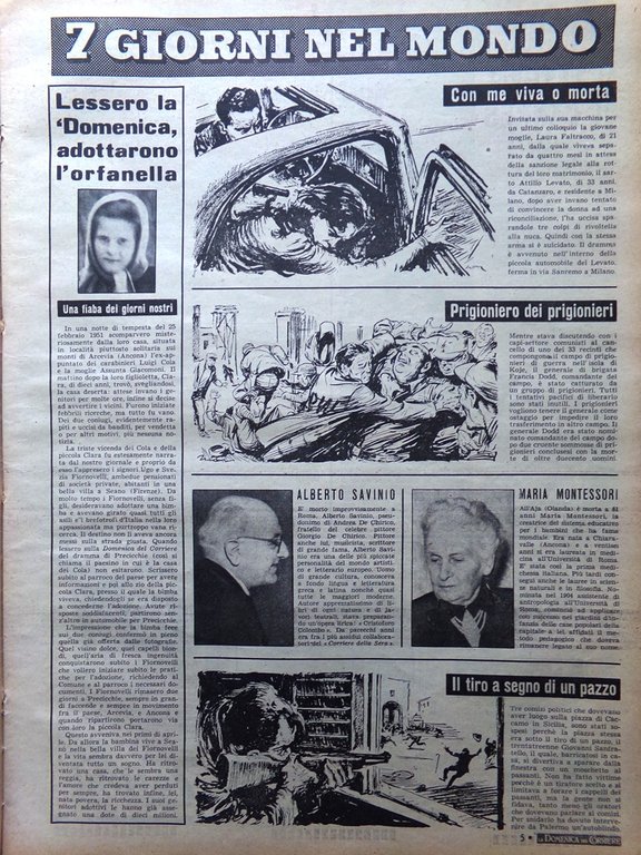 La Domenica del Corriere 18 Maggio 1952 Montessori Leonardo da … | Immagine Gallery 2