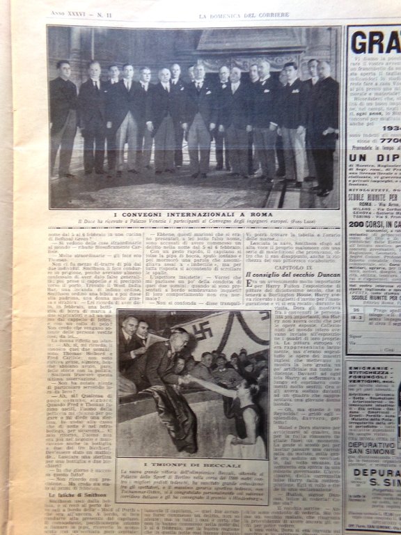 La Domenica del Corriere 18 Marzo 1934 Rasputin Londra Giganti …