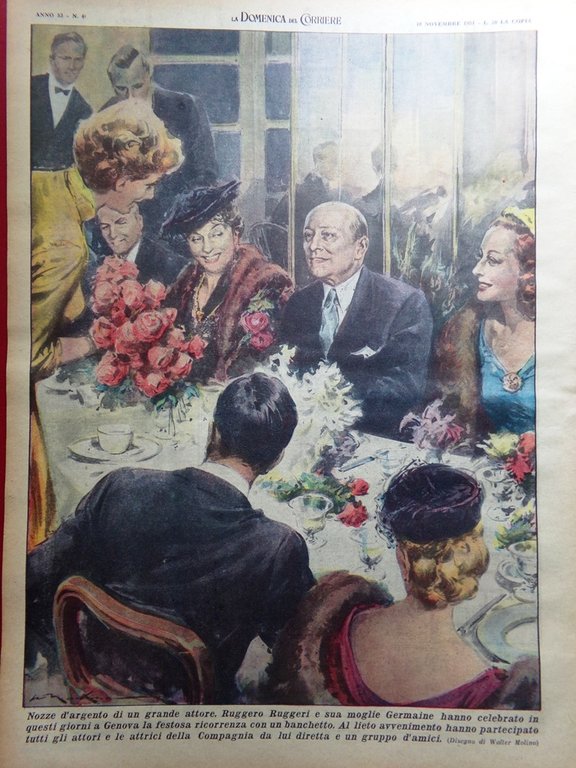 La Domenica del Corriere 18 Novembre 1951 Smemorato di Collegno …