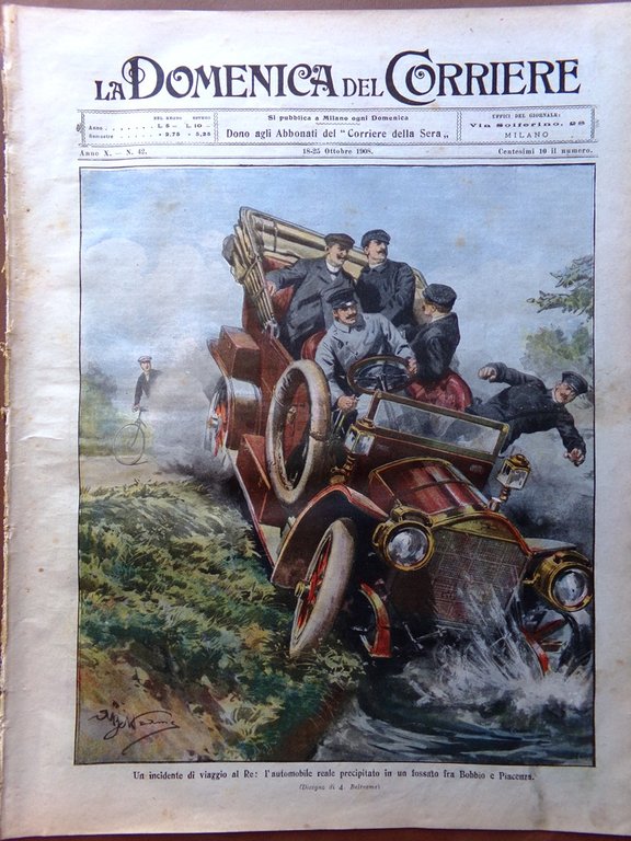 La Domenica del Corriere 18 Ottobre 1908 Avignone Gladiator Bassano … | Immagine Gallery 1
