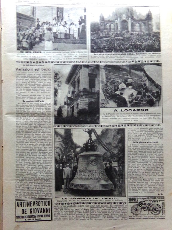 La Domenica del Corriere 18 Ottobre 1925 Locarno Pompei Marino …
