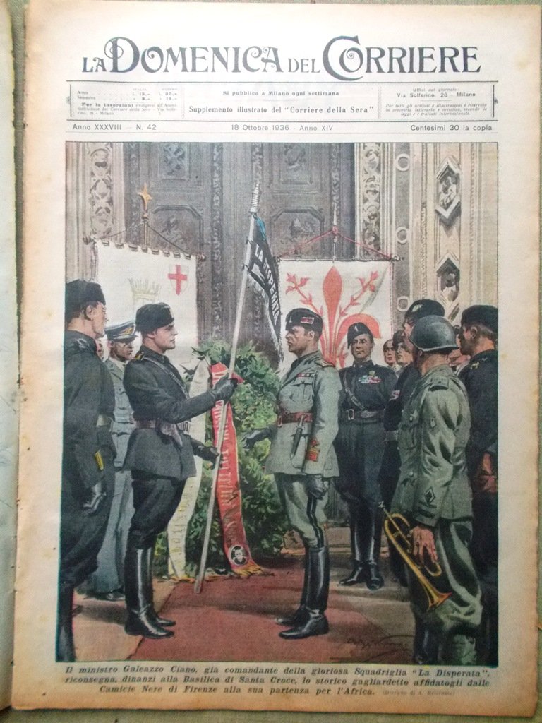 La Domenica del Corriere 18 Ottobre 1936 Spagna Alcazar Ciano …