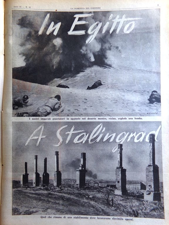 La Domenica del Corriere 18 Ottobre 1942 WW2 Egitto Stalingrad …