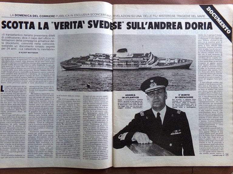 La Domenica del Corriere 18 Ottobre 1980 Massoneria Regazzoni Doria …