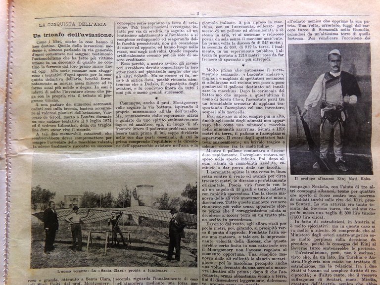 La Domenica del Corriere 19 Agosto 1906 Aviazione Dente Gigante …