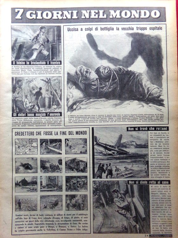 La Domenica del Corriere 19 Agosto 1951 Stagione Dolomiti Alaska …