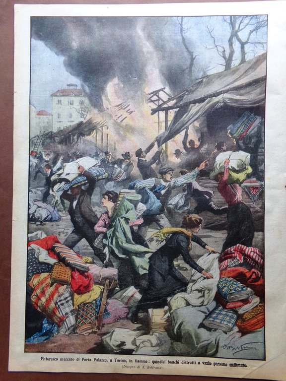 La Domenica del Corriere 19 Aprile 1914 Heyse Mercato Torino …