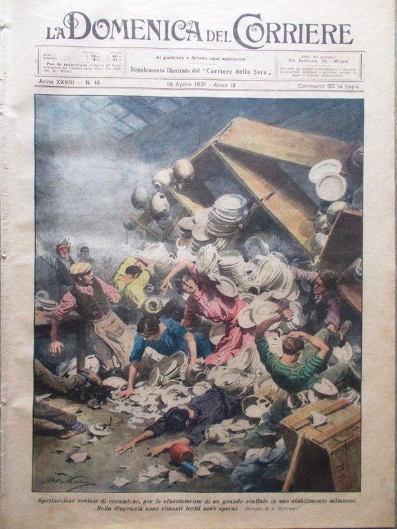 La Domenica del Corriere 19 Aprile 1931 Larderello Nisida Cassaforte … | Immagine Gallery 1