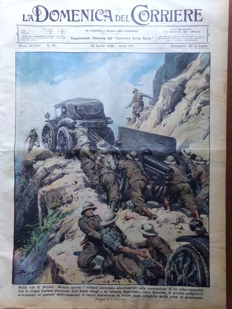 La Domenica del Corriere 19 Aprile 1936 Carabinieri Desenzano Alfieri …