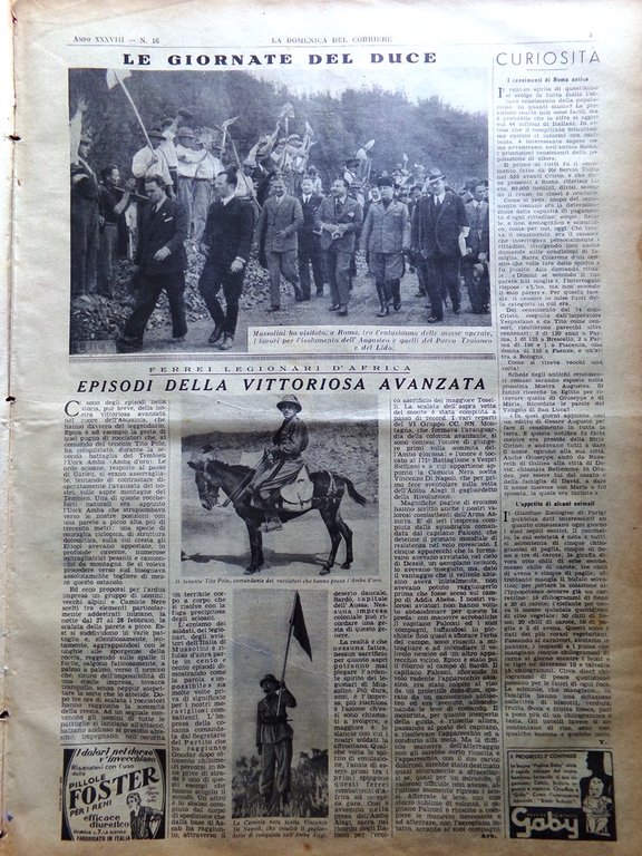La Domenica del Corriere 19 Aprile 1936 Carabinieri Desenzano Alfieri …