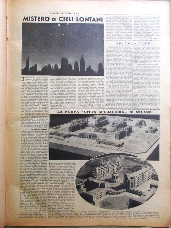La Domenica del Corriere 19 Gennaio 1936 Ospedale Milano Carnera …