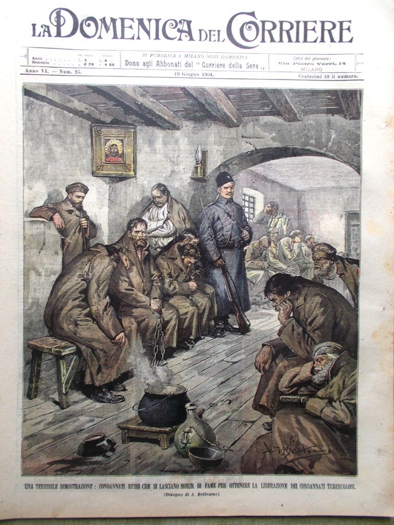 La Domenica del Corriere 19 Giugno 1904 Trombetta Mandrin Elettrico …