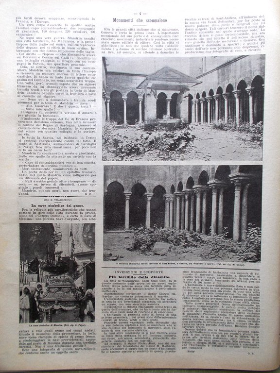 La Domenica del Corriere 19 Giugno 1904 Trombetta Mandrin Elettrico …