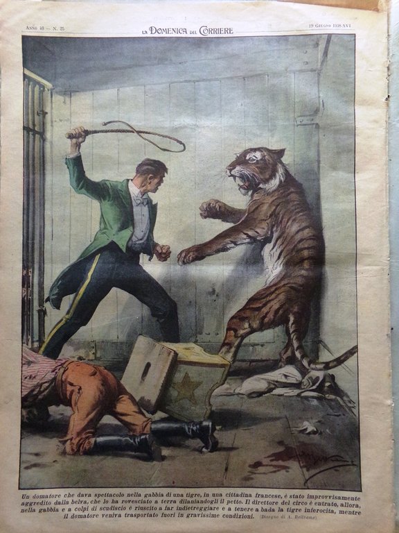 La Domenica del Corriere 19 Giugno 1938 Predappio Stabile Cubi … | Immagine Gallery 3