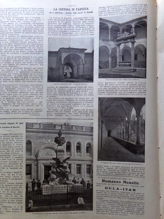 La Domenica del Corriere 19 Luglio 1903 Certosa di Farneta …