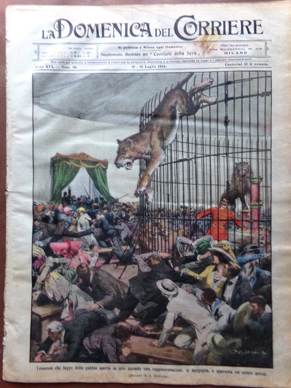 La Domenica del Corriere 19 Luglio 1914 WW1 Dolianova Messico …