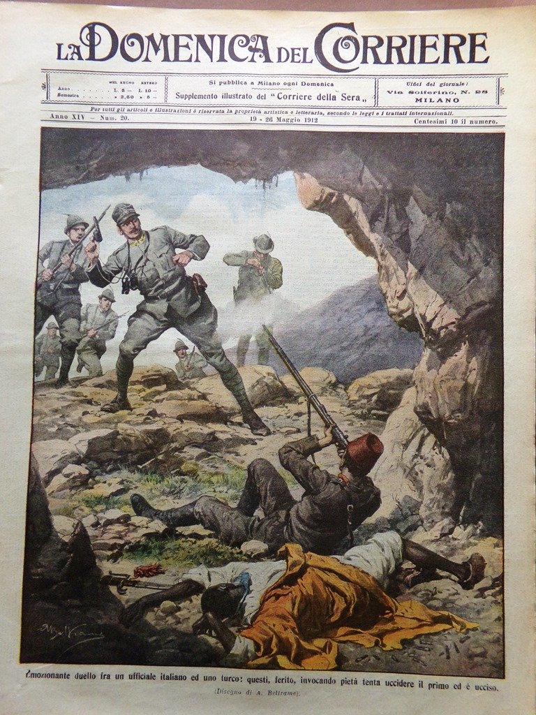 La Domenica del Corriere 19 Maggio 1912 Browning Cagni Mar …