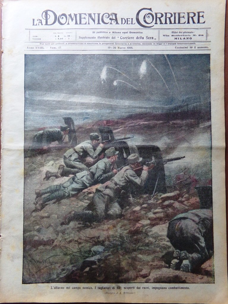 La Domenica del Corriere 19 Marzo 1916 WW1 Trincea Centrale …