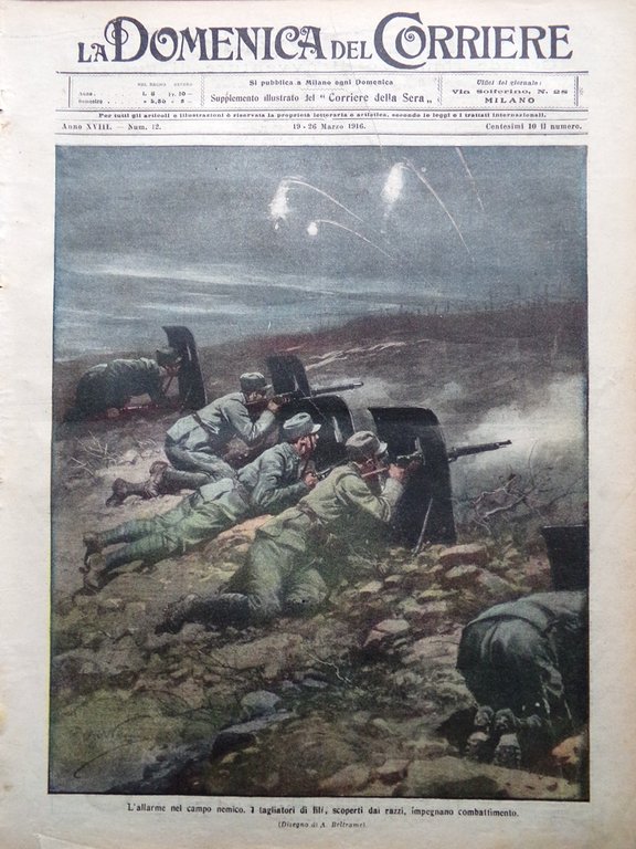 La Domenica del Corriere 19 Marzo 1916 WW1 Trincea Centrale …