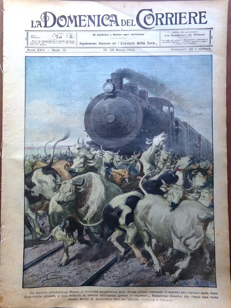 La Domenica del Corriere 19 Marzo 1922 Enrico Caruso Rovine …