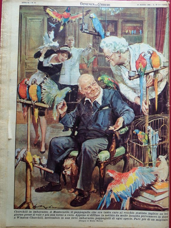 La Domenica del Corriere 19 Marzo 1961 Peugeot Churchill Gautier … | Immagine Gallery 3