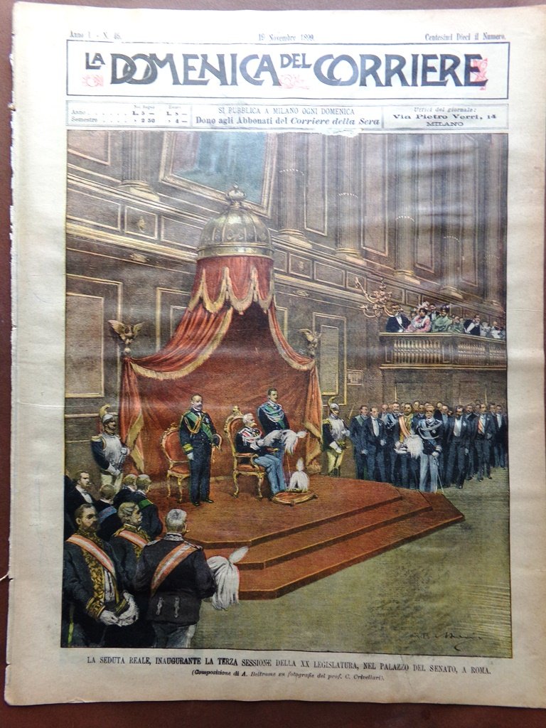 La Domenica del Corriere 19 Novembre 1899 Catastrofe Waes Senato …