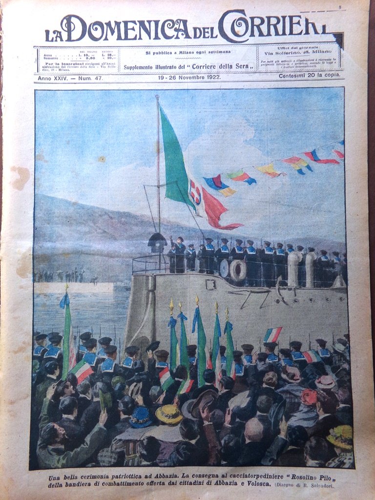 La Domenica del Corriere 19 Novembre 1922 Capus Mussolini Jeffren …