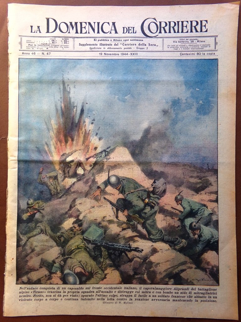 La Domenica del Corriere 19 Novembre 1944 WW2 Kamikaze Tirano …