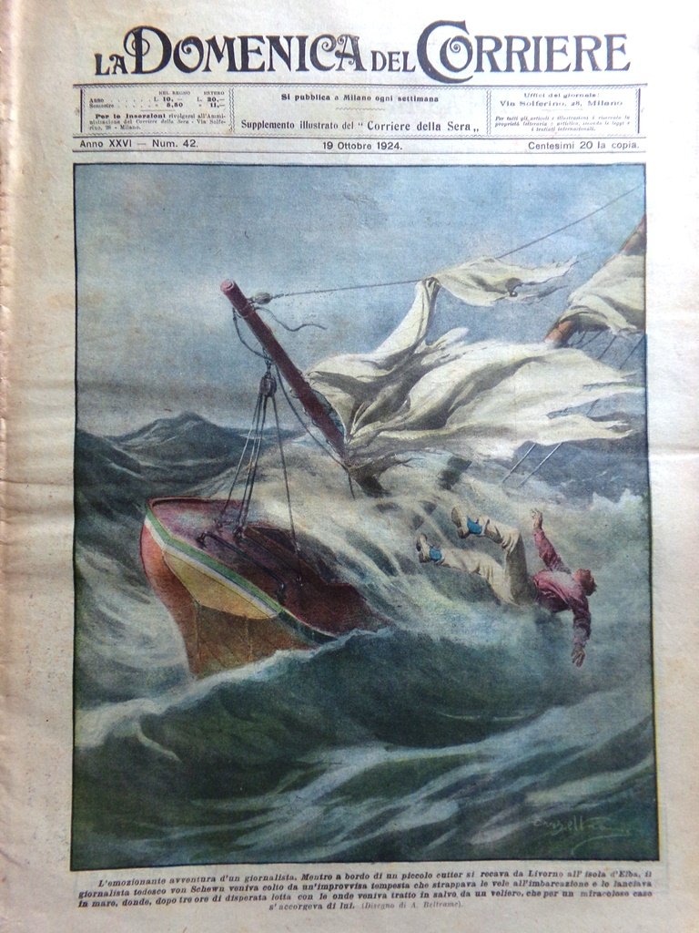 La Domenica del Corriere 19 Ottobre 1924 Coogan Gignese Aviazione …