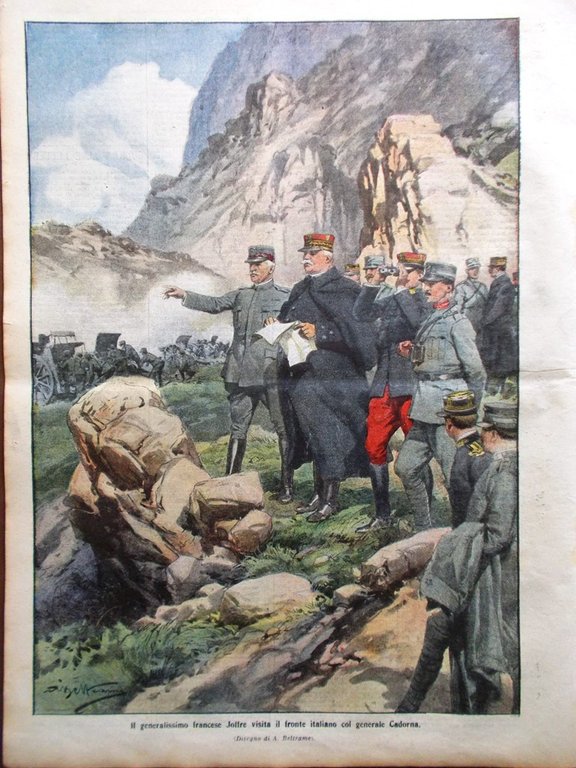 La Domenica del Corriere 19 Settembre 1915 WW1 Joffre Calandra …