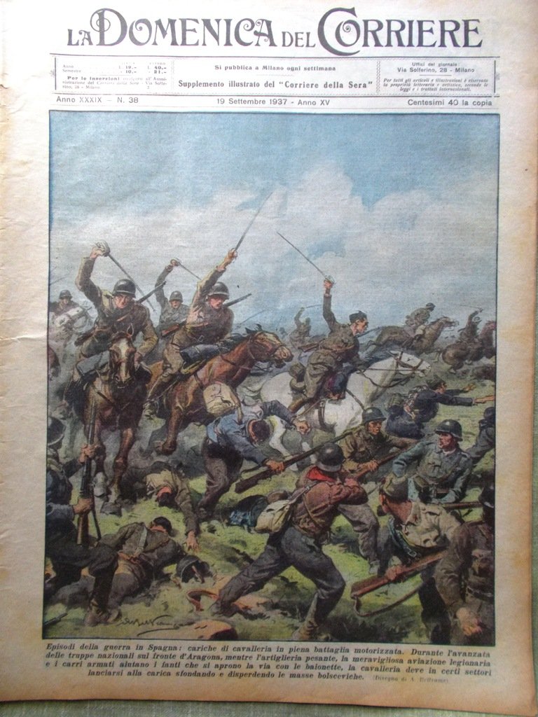 La Domenica del Corriere 19 Settembre 1937 Rinnovamento di Milano … | Immagine principale