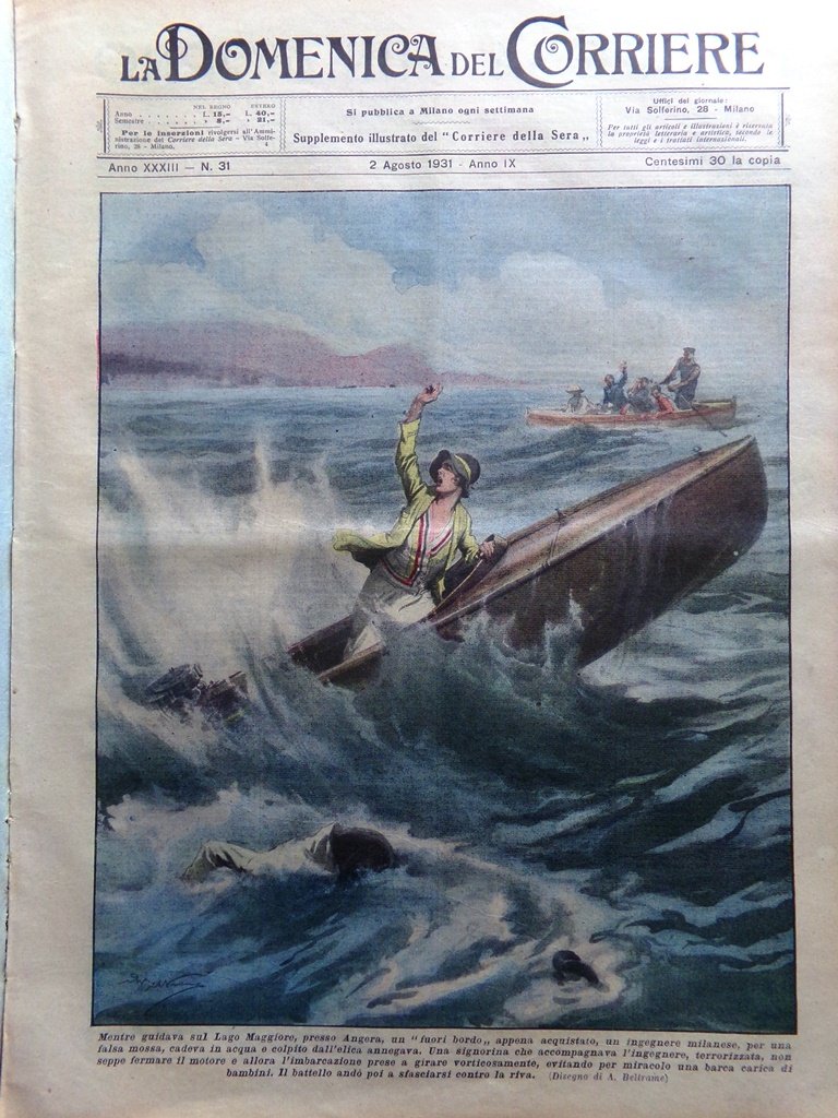 La Domenica del Corriere 2 Agosto 1931 Nave Rex Schiavi …