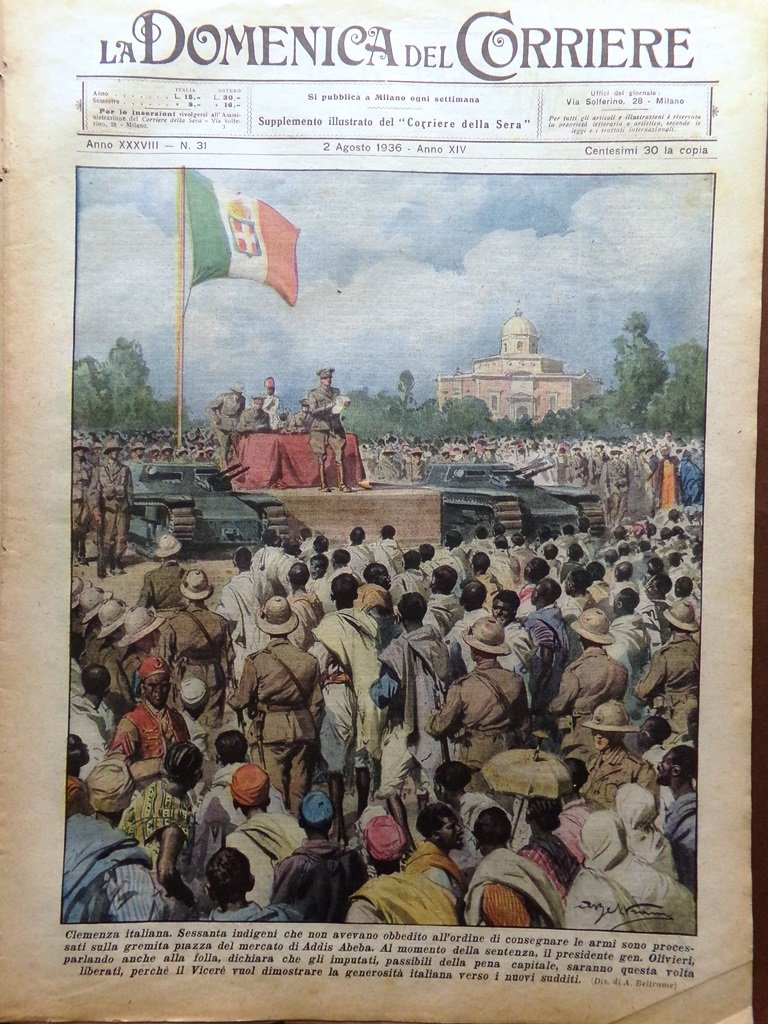 La Domenica del Corriere 2 Agosto 1936 Rivolta Spagna Franco …