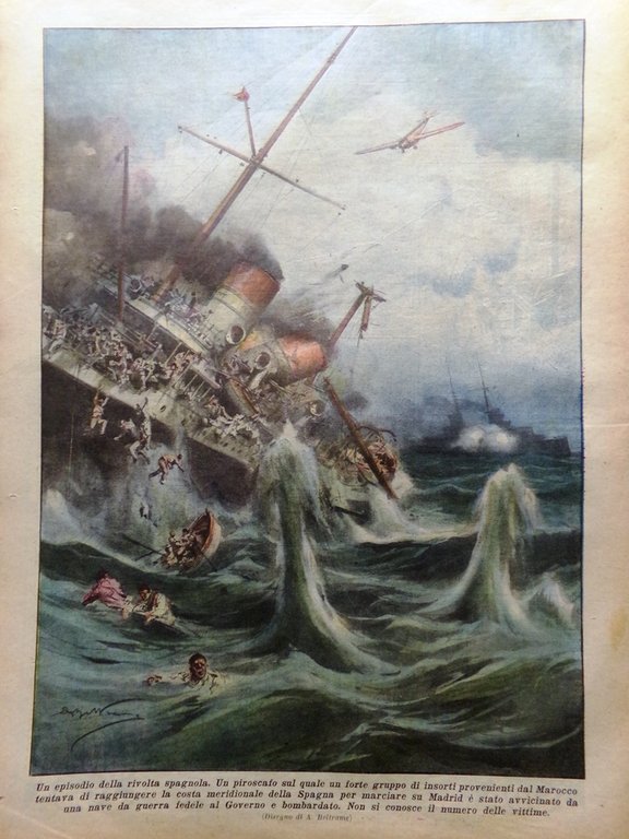 La Domenica del Corriere 2 Agosto 1936 Rivolta Spagna Franco …