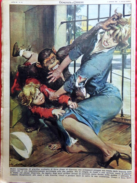 La Domenica del Corriere 2 Aprile 1961 Terremoto Messina Goebbels …