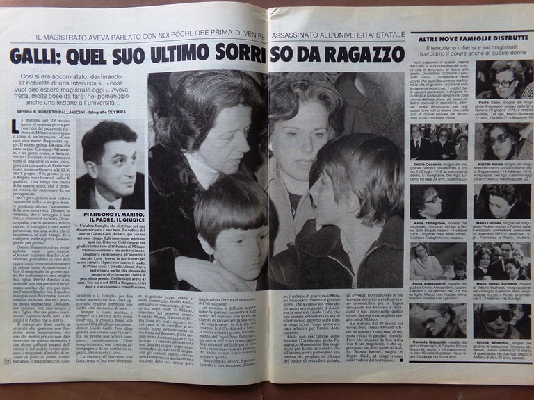 La Domenica del Corriere 2 Aprile 1980 Guido Galli Valori …