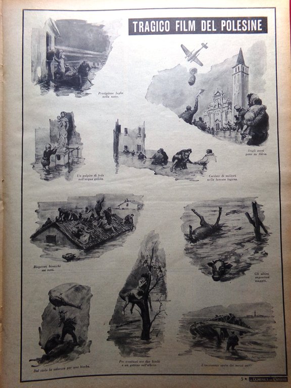 La Domenica del Corriere 2 Dicembre 1951 Inondazioni nel Polesine …