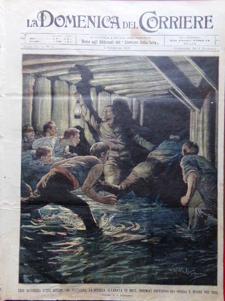 La Domenica del Corriere 2 Febbraio 1902 Marconi Ito Filippo …