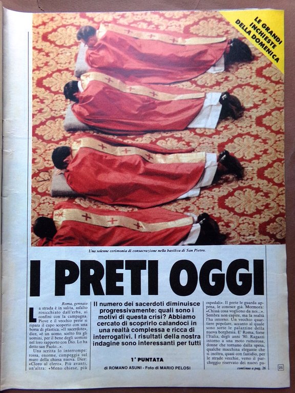 La Domenica del Corriere 2 Febbraio 1978 Vigilantes Preti Prigioni …