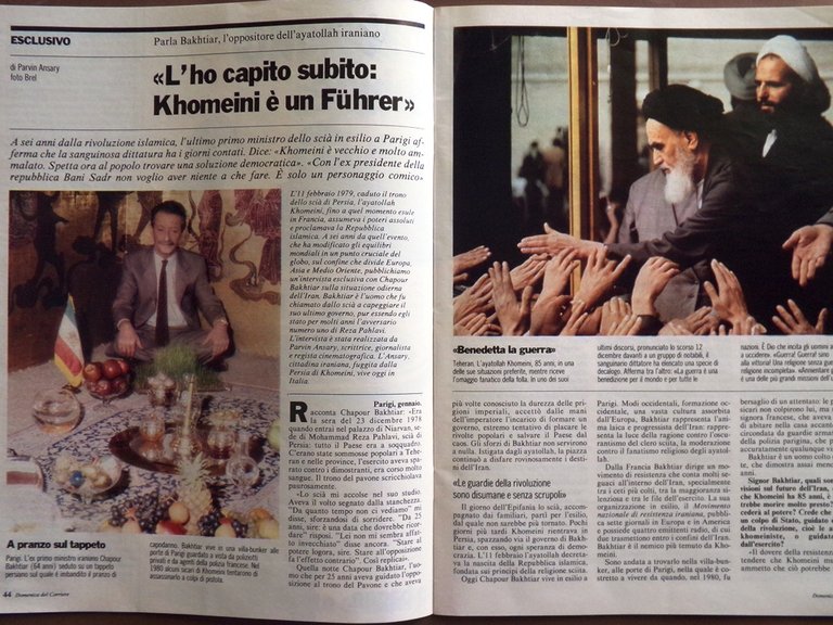 La Domenica del Corriere 2 Febbraio 1985 Bearzot Bakhtiar Moravia …